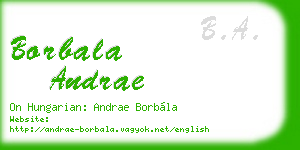 borbala andrae business card