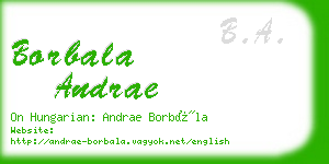 borbala andrae business card